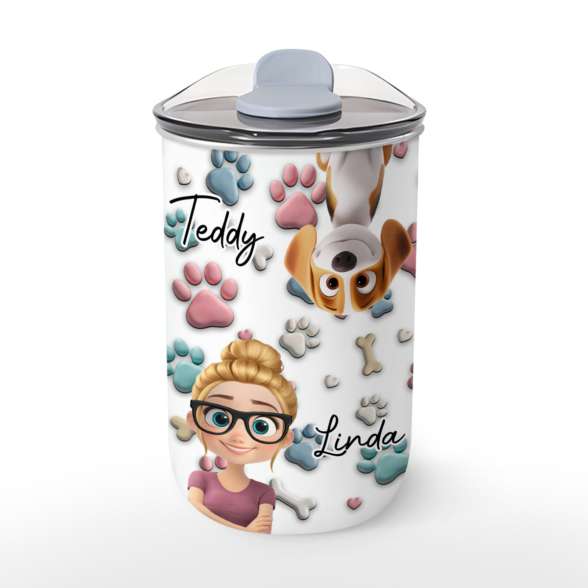 Custom Christmas Birthday Gifts For Dog Lovers • Dog And Human Cartoon - Personalized 10oz Tumbler
