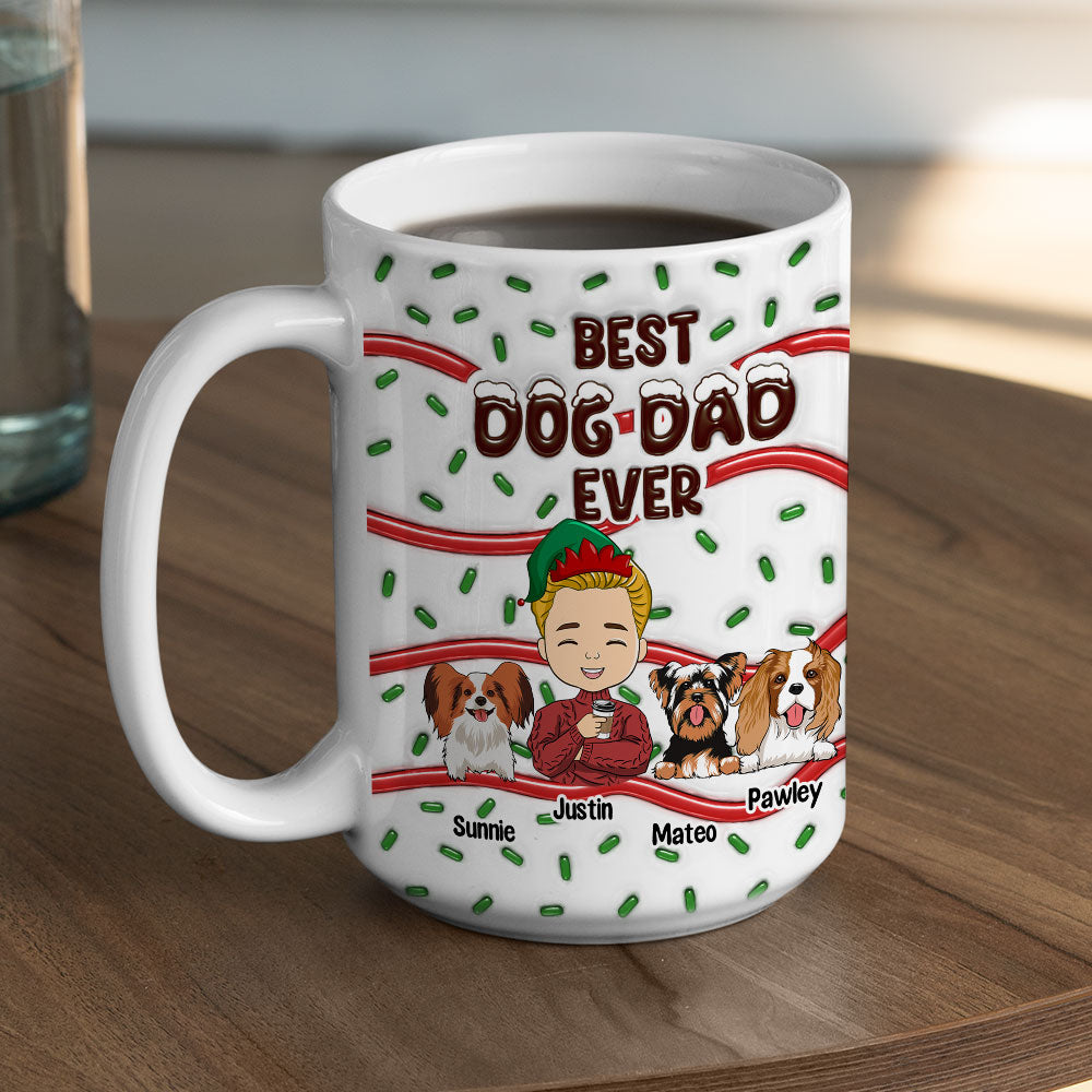 Custom Christmas Birthday Gifts For Dog Lovers • Best Dog Mom Dad Cake - Personalized 3D Inflated Effect Mug