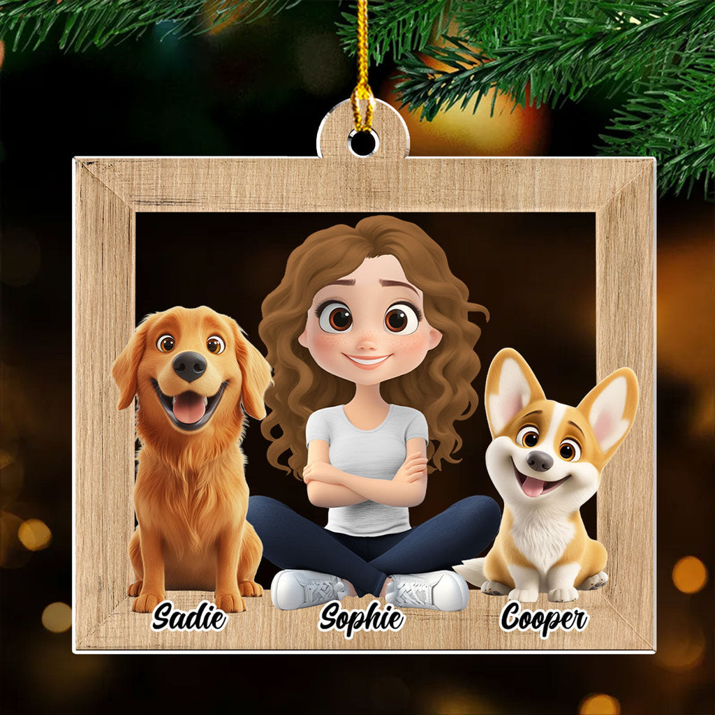 Custom Christmas Decor Home Birthday Gifts For Dog Mom, Dog Lovers • Cute Dog Mum - Personalized Acrylic Ornament