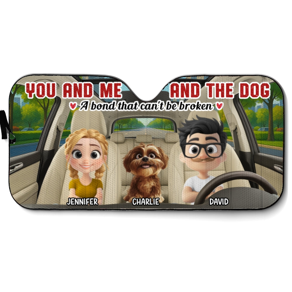 Custom Christmas Birthday Gifts Car Accessories for Dog Parents • You Me And The Dog - Personalized Car Sunshade