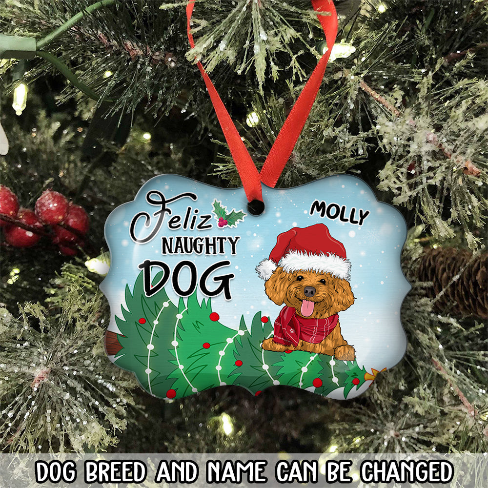 Naughty Dog - Personalized Aluminum Ornament
