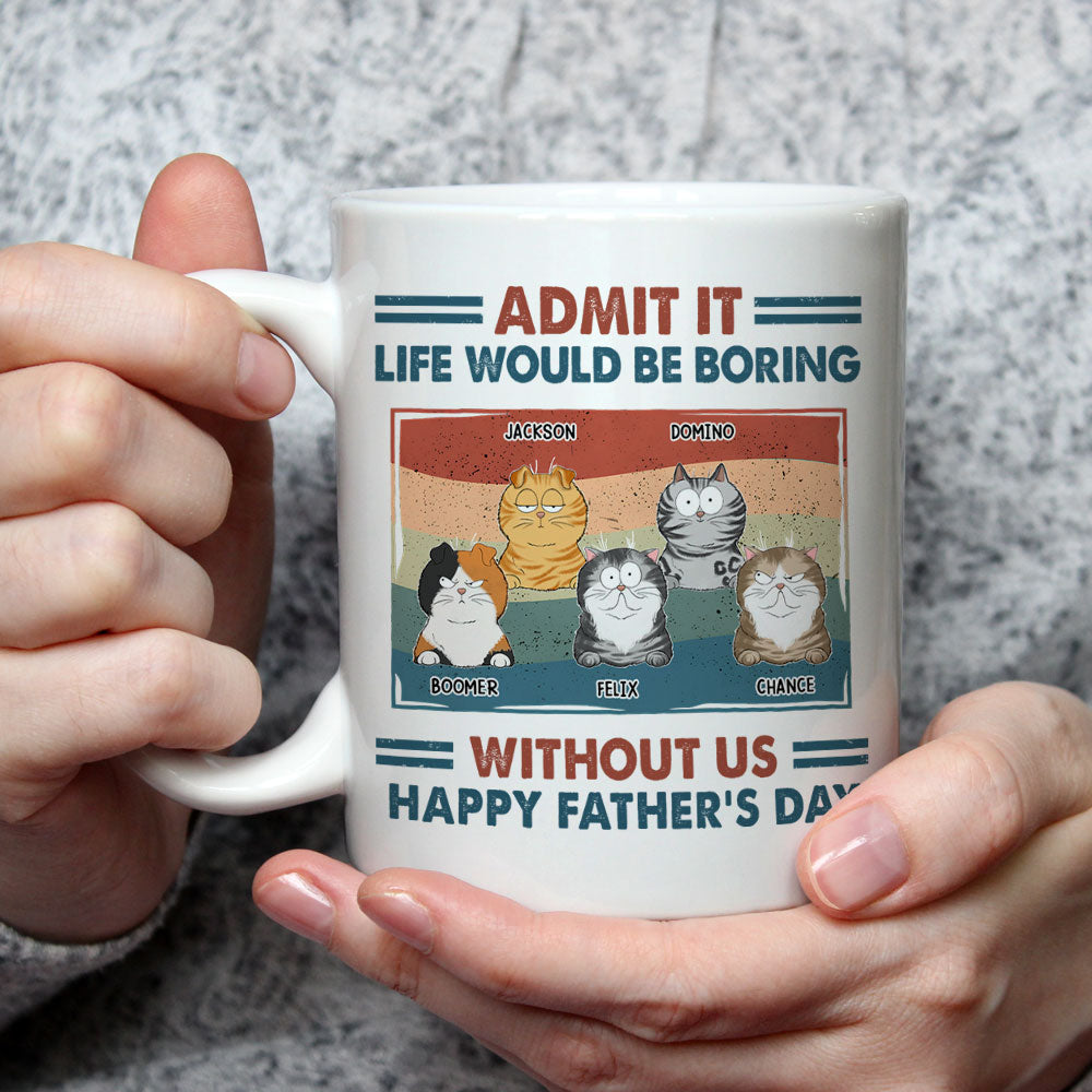 Custom Photo Christmas Birthday Gifts For Dog Dad, Dog Lovers • Admit It Life Would Be Boring - Personalized Coffee Mug