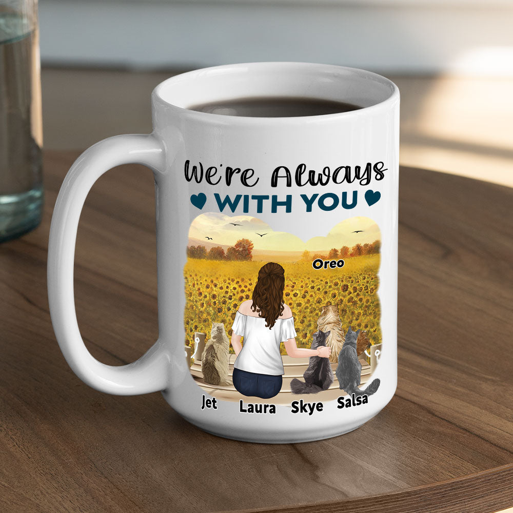 Custom Mother's day Birthday Gifts For Cat Mom, Cat Lovers • Humans And Their Cat - Personalized Coffee Mug