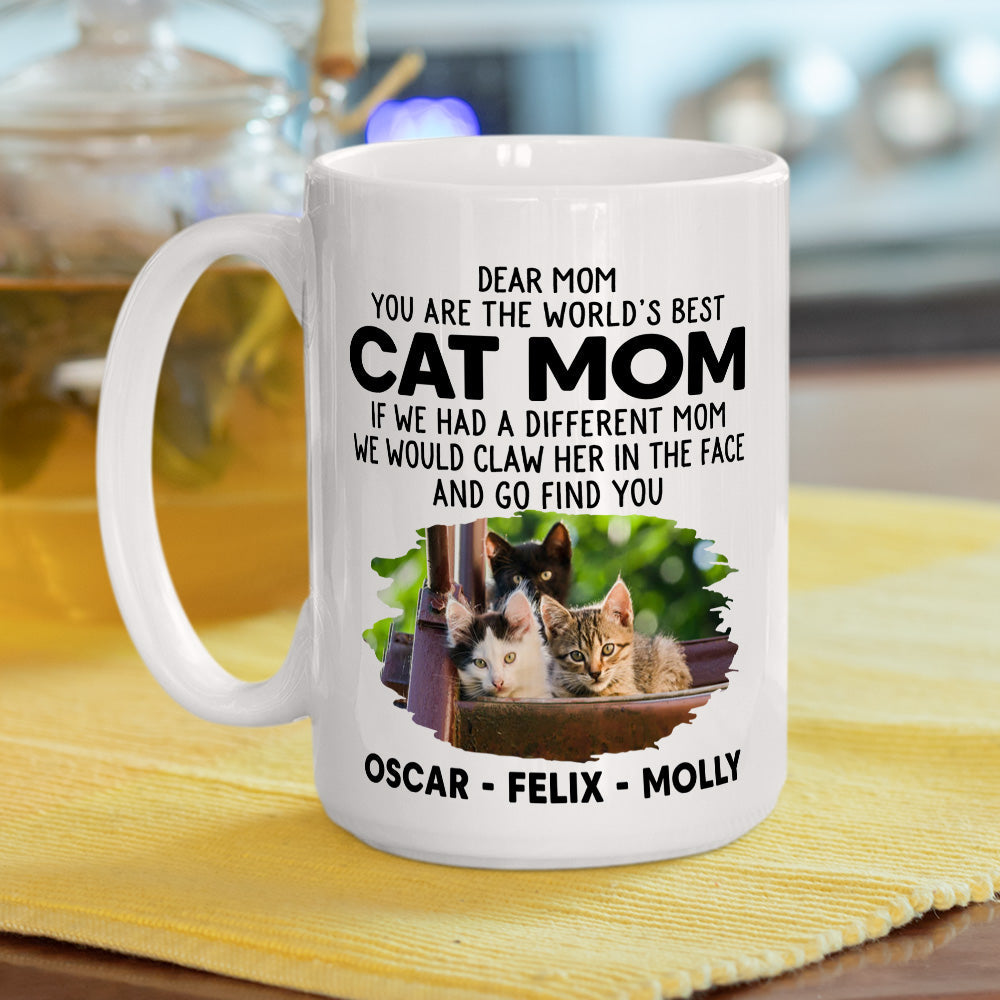 Custom Photo Mother's day Birthday Gifts For Cat Mom, Cat Lovers • We Would Claw - Personalized Coffee Mug