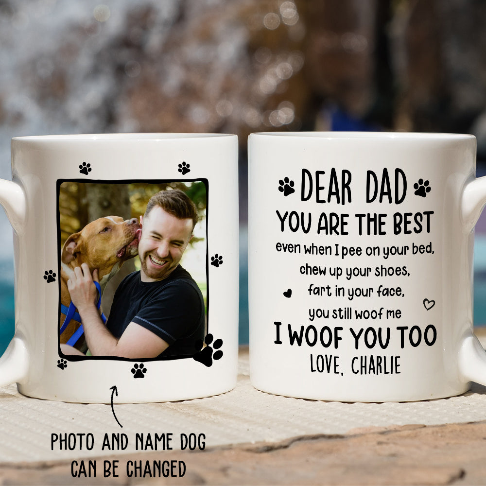 Custom Christmas Birthday Gifts For Dog Dad, Dog Lovers • I Woof You Too - Personalized Coffee Mug - Gifts For Dog Lovers