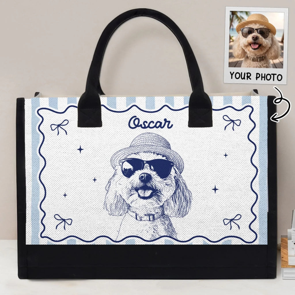 Girls Love Dog - Personalized Canvas Tote Bag
