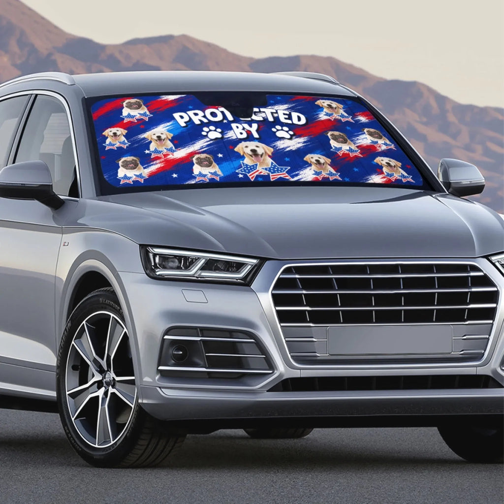 Custom Christmas Birthday Gifts Car Accessories for Dog Parents • Dog Funny Photo - Personalized Car Sunshade