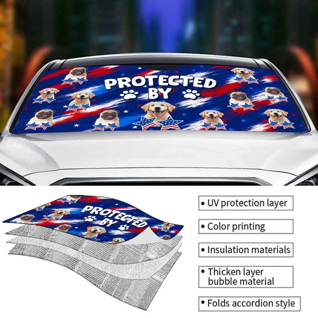 Custom Christmas Birthday Gifts Car Accessories for Dog Parents • Dog Funny Photo - Personalized Car Sunshade
