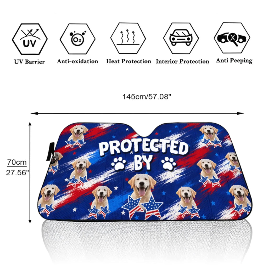 Custom Christmas Birthday Gifts Car Accessories for Dog Parents • Dog Funny Photo - Personalized Car Sunshade