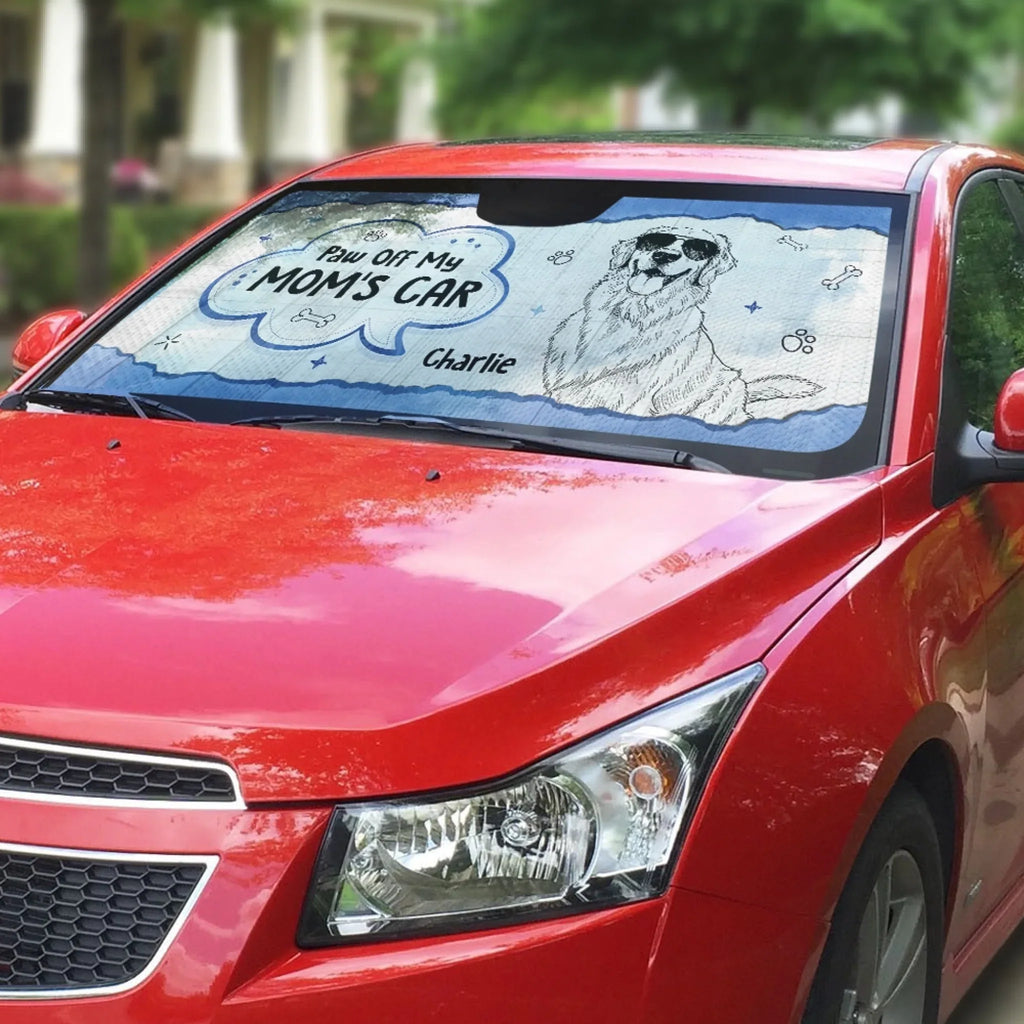Custom Christmas Birthday Gifts Car Accessories for Dog Parents • Paper Sketch Dog - Personalized Car Sunshade