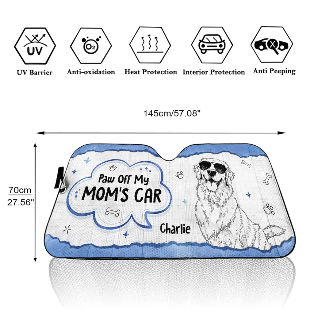 Custom Christmas Birthday Gifts Car Accessories for Dog Parents • Paper Sketch Dog - Personalized Car Sunshade