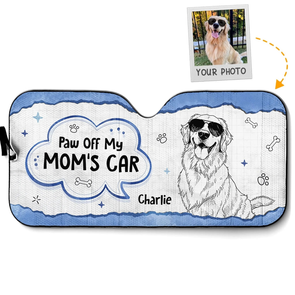 Custom Christmas Birthday Gifts Car Accessories for Dog Parents • Paper Sketch Dog - Personalized Car Sunshade