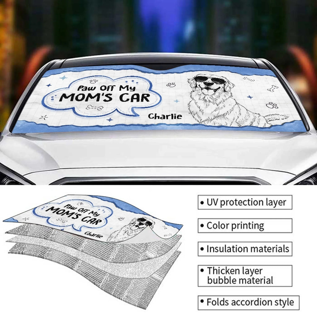 Custom Christmas Birthday Gifts Car Accessories for Dog Parents • Paper Sketch Dog - Personalized Car Sunshade
