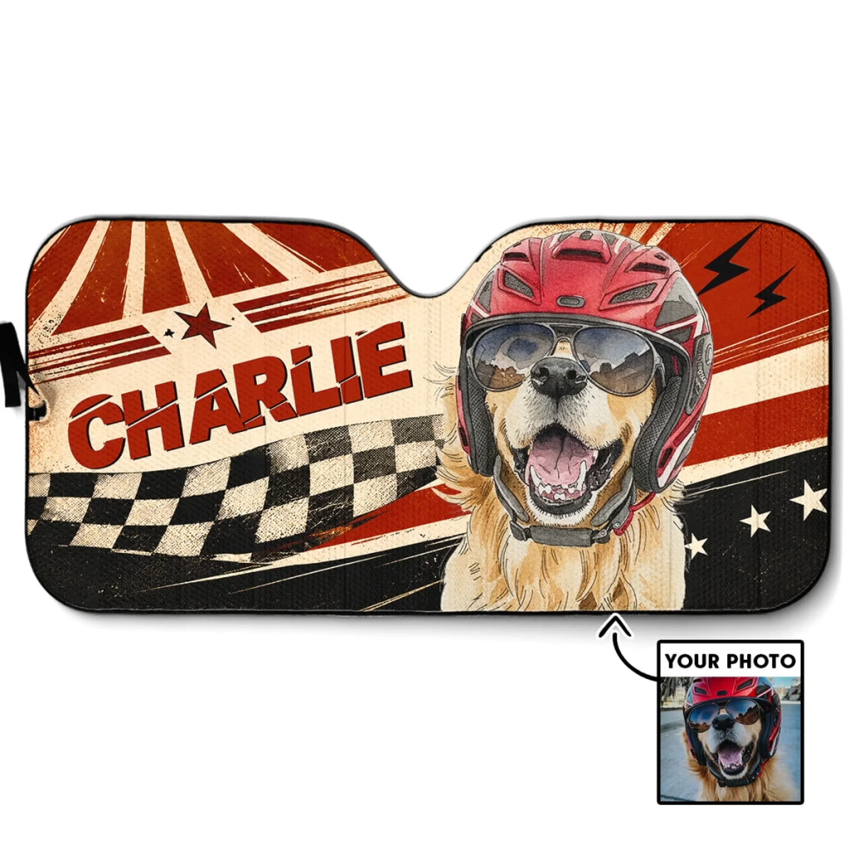 Custom Christmas Birthday Gifts Car Accessories for Dog Parents • Fast And Dogs - Personalized Car Sunshade