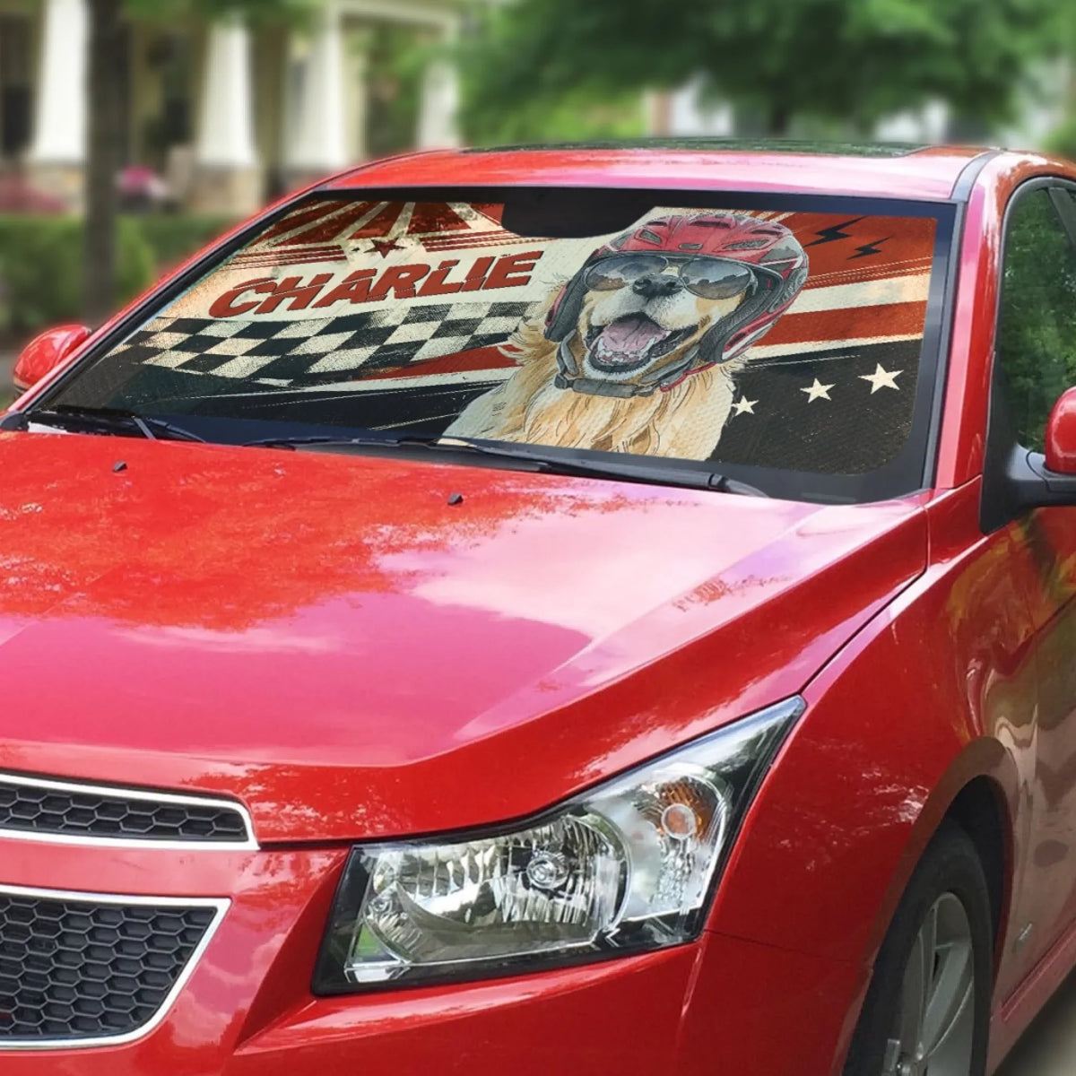 Custom Christmas Birthday Gifts Car Accessories for Dog Parents • Fast And Dogs - Personalized Car Sunshade