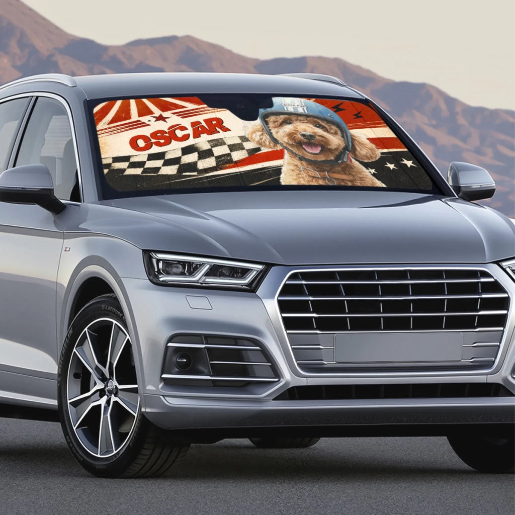 Custom Christmas Birthday Gifts Car Accessories for Dog Parents • Fast And Dogs - Personalized Car Sunshade