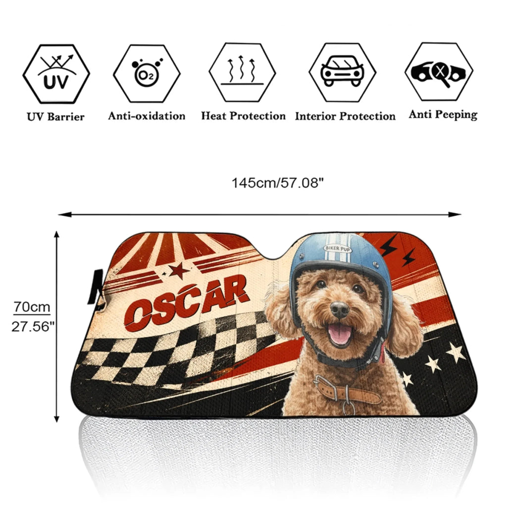 Custom Christmas Birthday Gifts Car Accessories for Dog Parents • Fast And Dogs - Personalized Car Sunshade