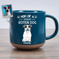 Custom Photo Christmas Birthday Gifts For Dog Mom, Dog Lovers • Sketch Spoiled Rotten Dog - Personalized Pottery Mug