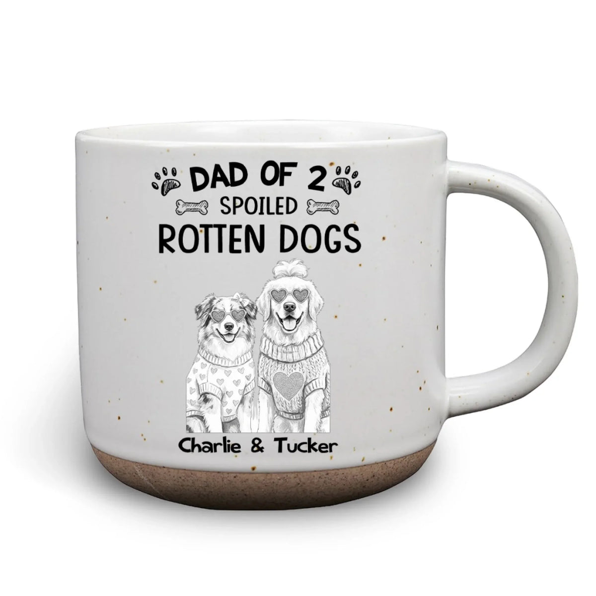 Custom Photo Christmas Birthday Gifts For Dog Mom, Dog Lovers • Sketch Spoiled Rotten Dog - Personalized Pottery Mug