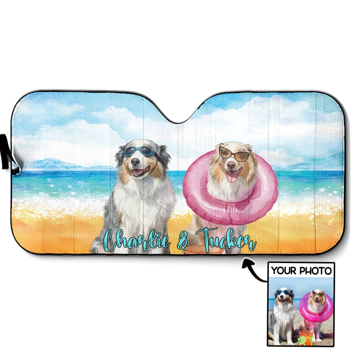 Dog In Summertime - Personalized Car Sunshade