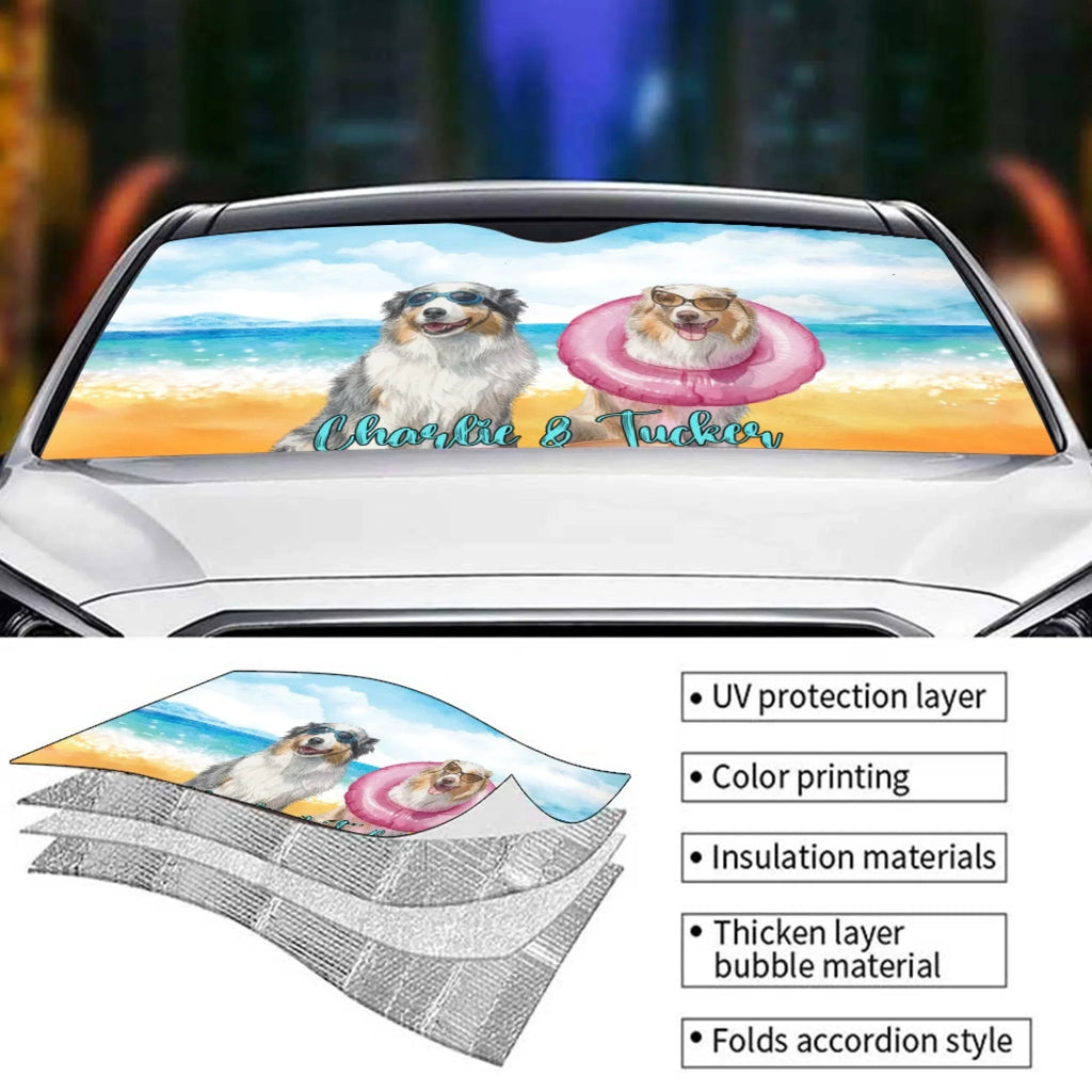 Dog In Summertime - Personalized Car Sunshade