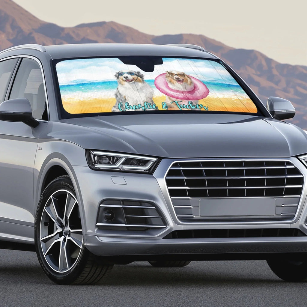 Dog In Summertime - Personalized Car Sunshade
