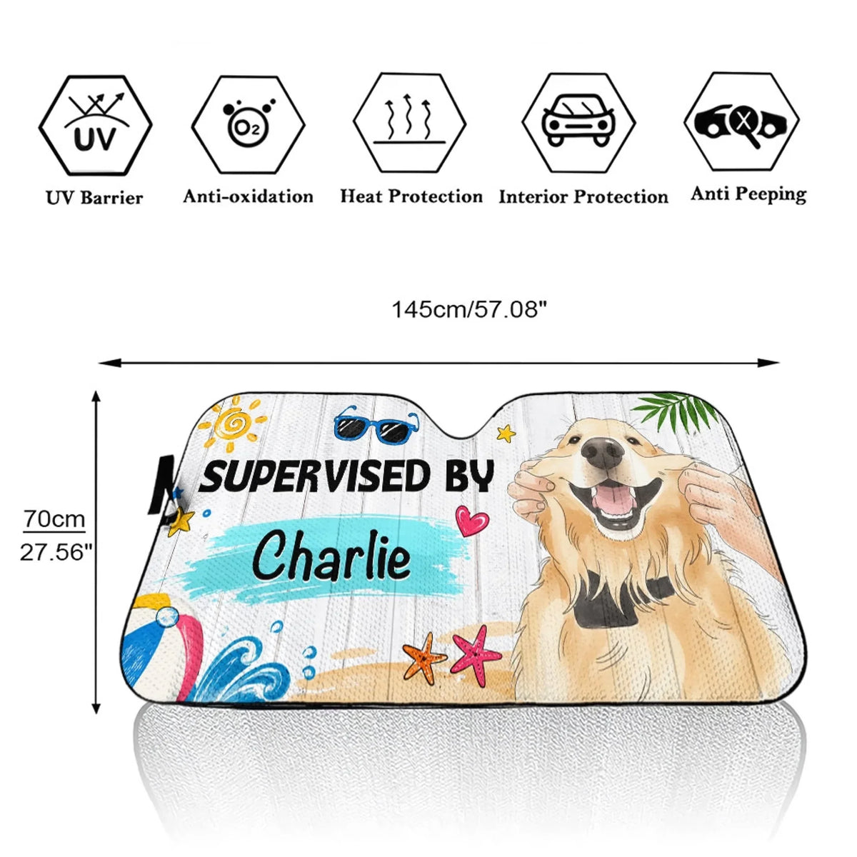 Supervisor In Duty - Personalized Car Sunshade