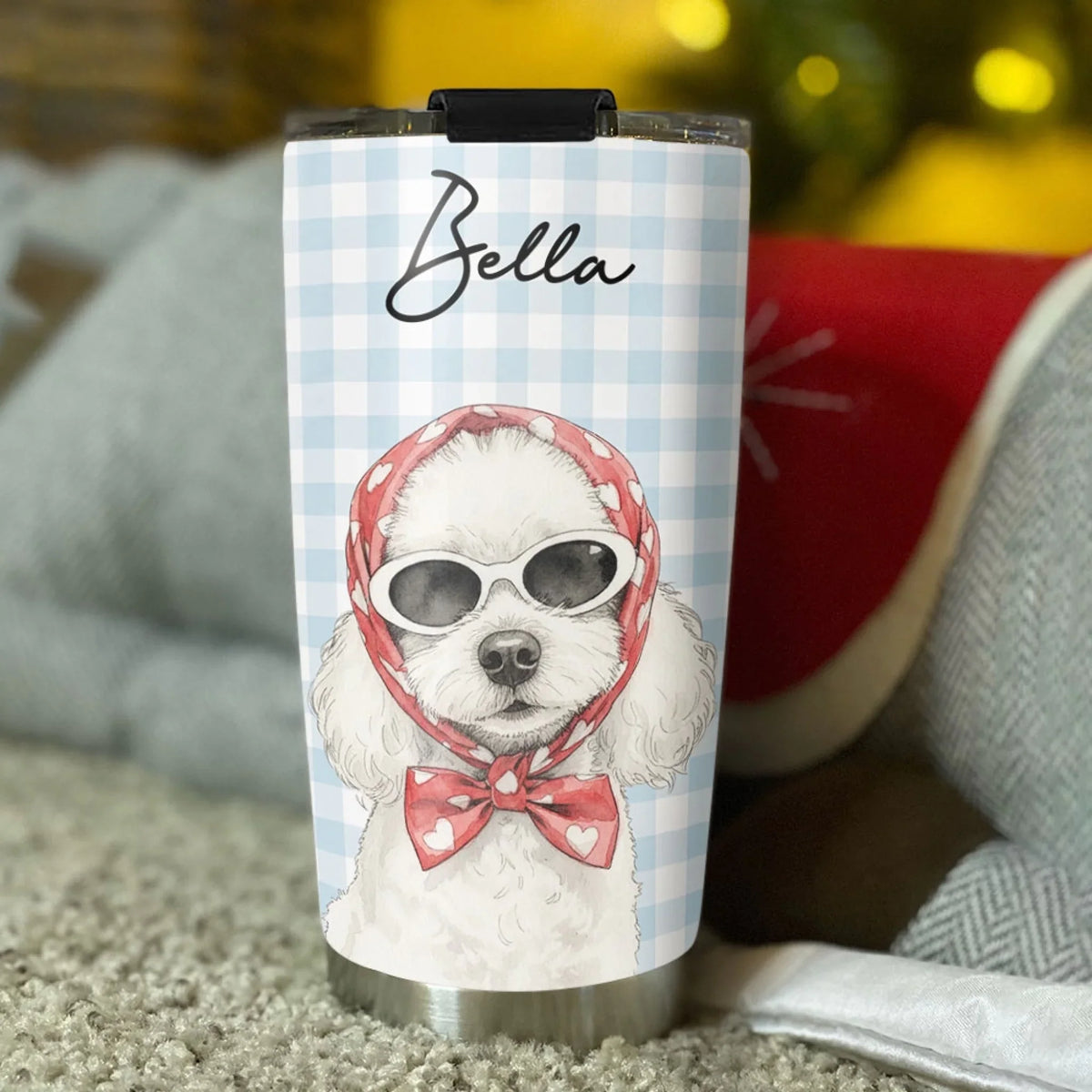 Custom Photo Christmas Birthday Gifts For Dog Mom, Dog Lovers • Beachside Barkers - Personalized Tumbler