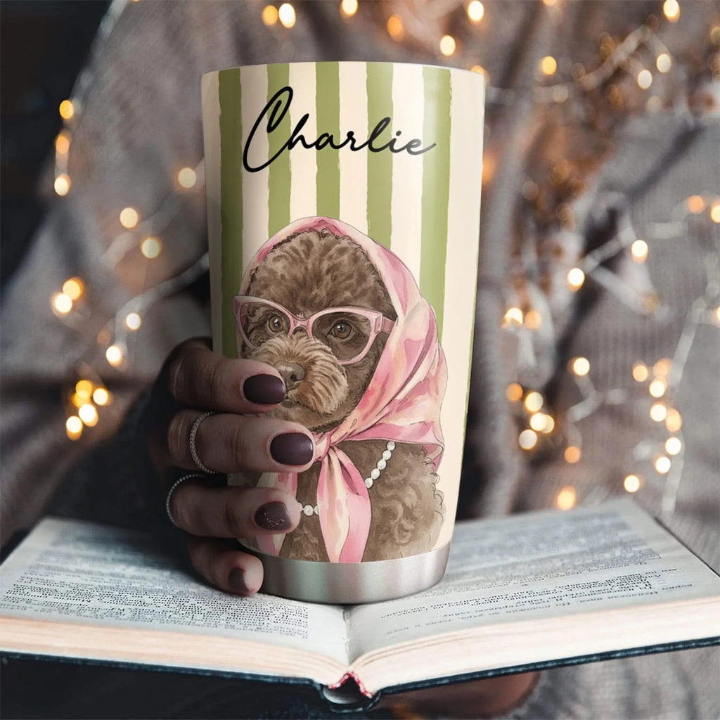 Custom Photo Christmas Birthday Gifts For Dog Mom, Dog Lovers • Beachside Barkers - Personalized Tumbler