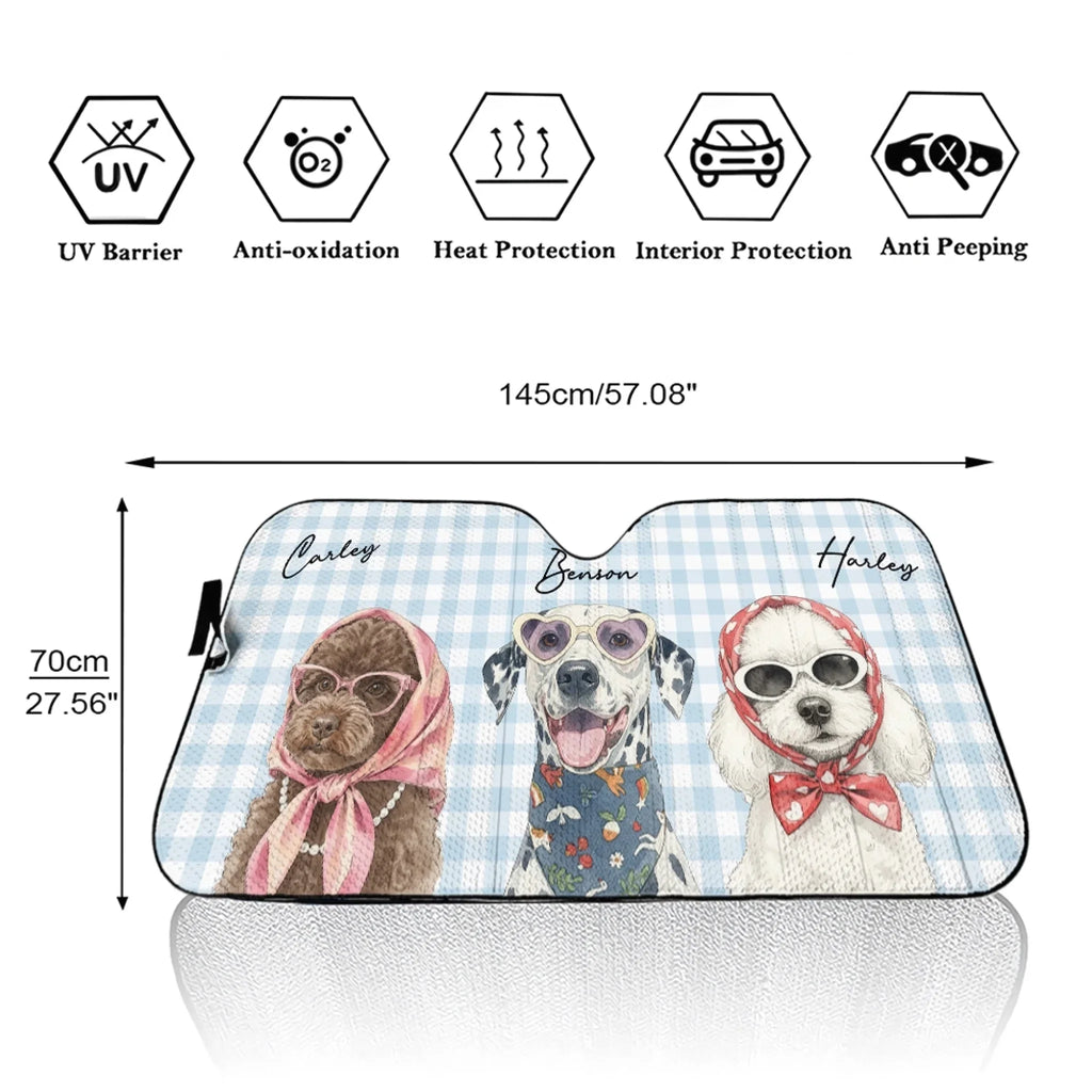 Custom Christmas Birthday Gifts Car Accessories for Dog Parents • Beachside Barkers - Personalized Car Sunshade