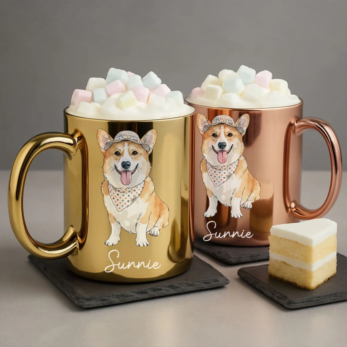 Custom Photo Christmas Birthday Gifts For Dog Mom, Dog Lovers • Lovely Dogs - Personalized Metallic Mug