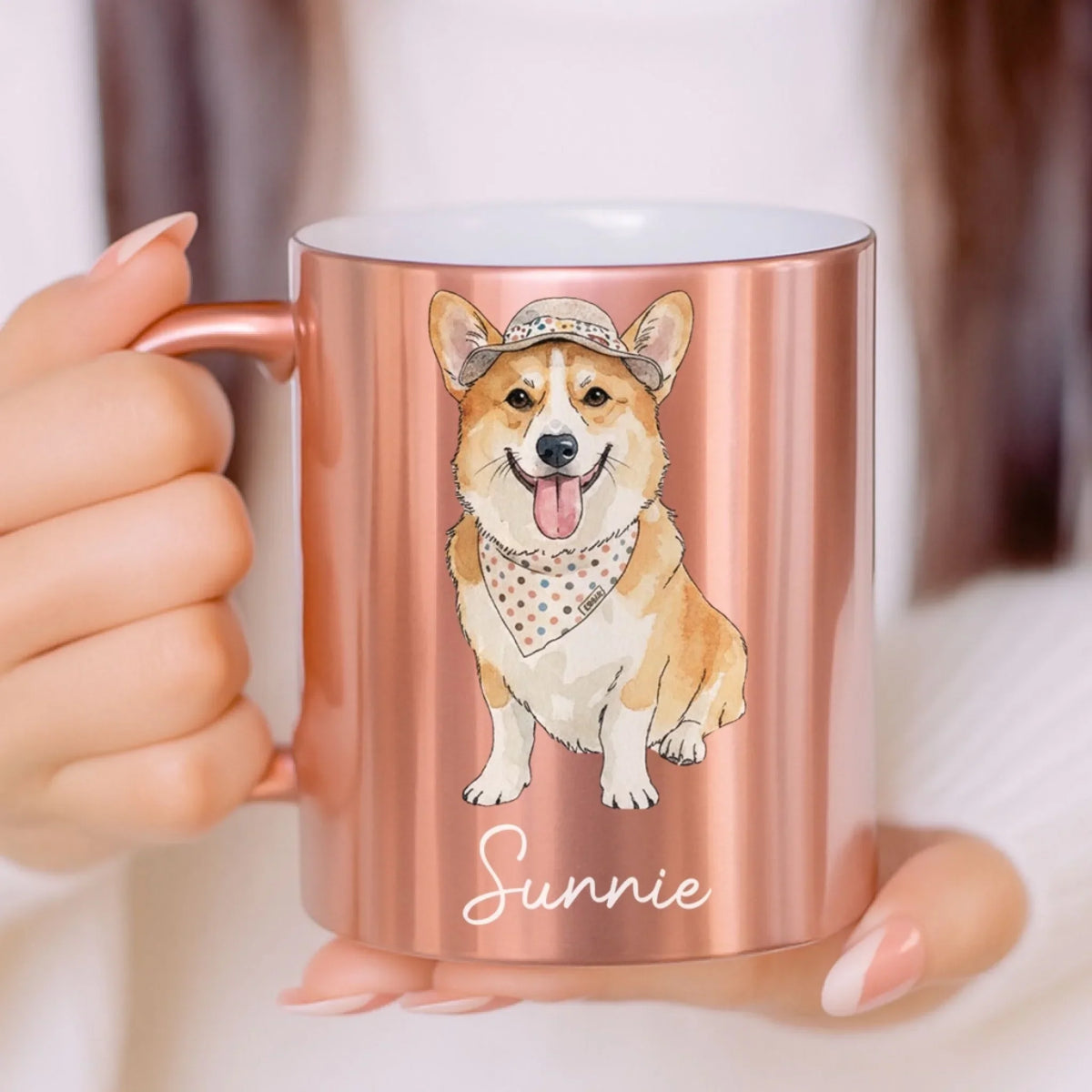 Custom Photo Christmas Birthday Gifts For Dog Mom, Dog Lovers • Lovely Dogs - Personalized Metallic Mug
