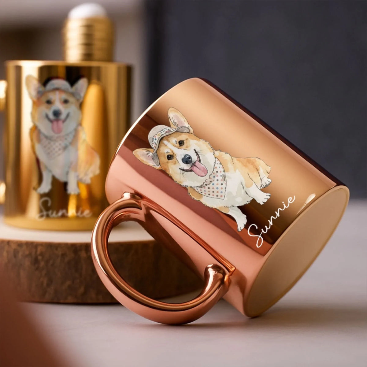Custom Photo Christmas Birthday Gifts For Dog Mom, Dog Lovers • Lovely Dogs - Personalized Metallic Mug