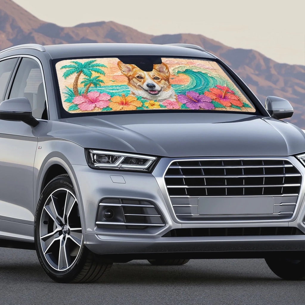 Custom Christmas Birthday Gifts Car Accessories for Dog Parents • I Rather Take A Sunbathe - Personalized 3D Effect Car Sunshade