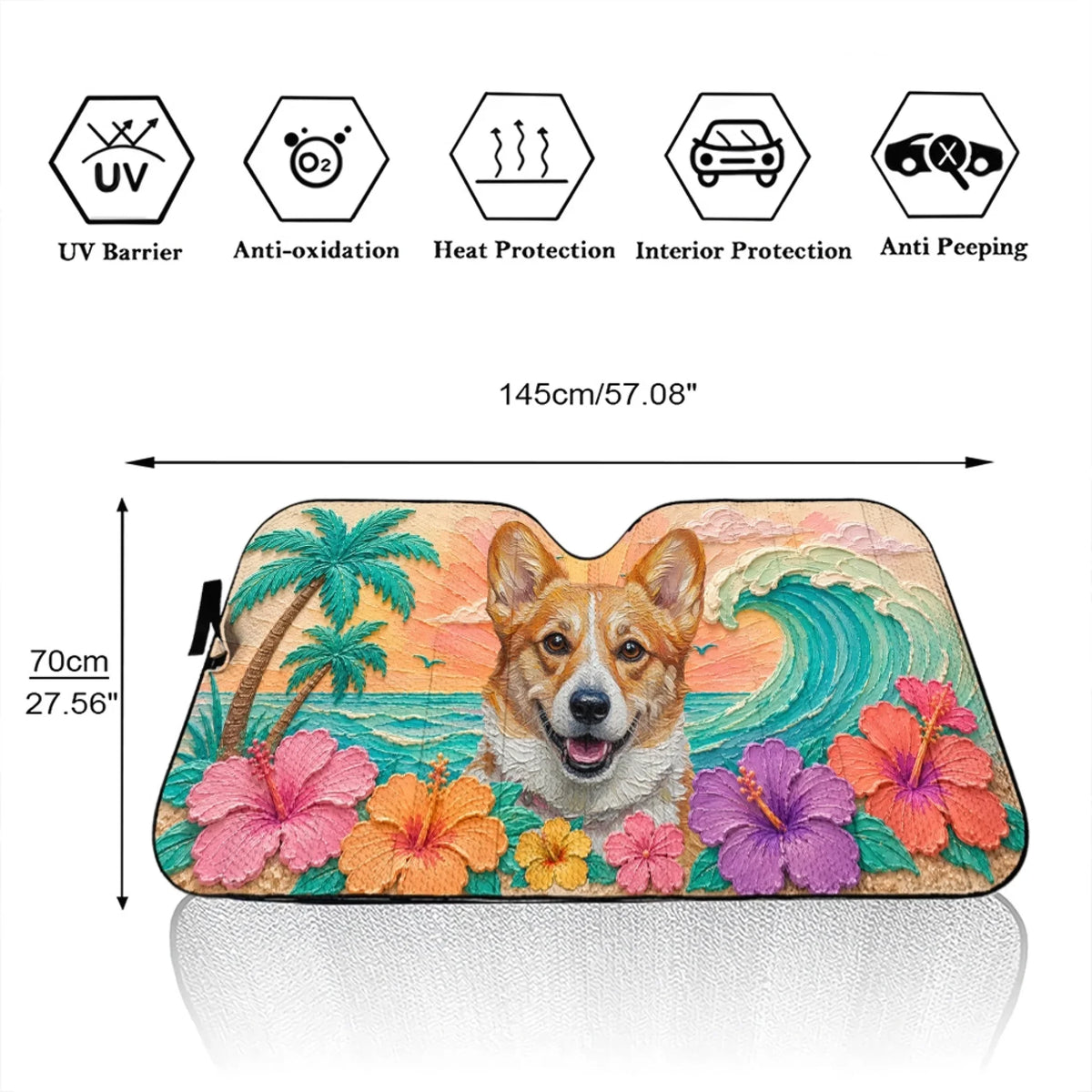 Custom Christmas Birthday Gifts Car Accessories for Dog Parents • I Rather Take A Sunbathe - Personalized 3D Effect Car Sunshade