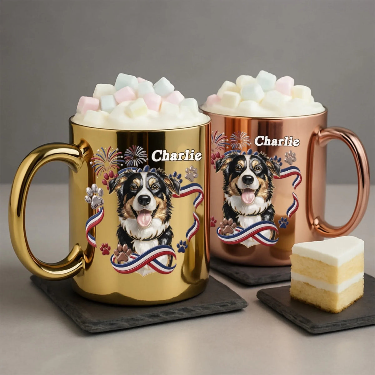 Custom Photo Christmas Birthday Gifts For Dog Lovers • The One And Only - Personalized 3D Effect Metallic Mug