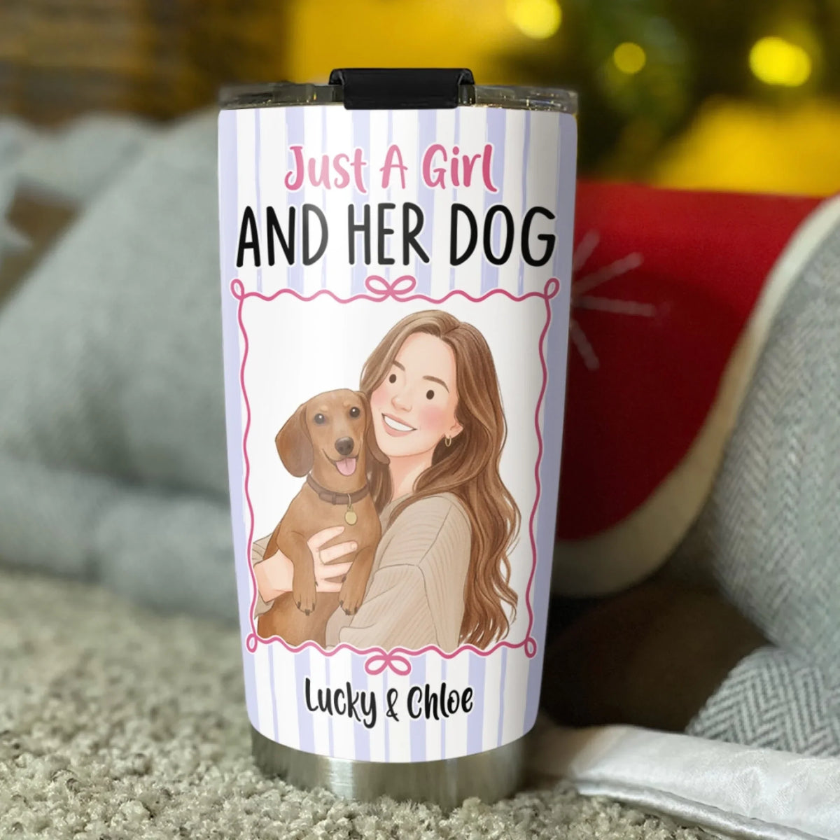 Custom Photo Christmas Birthday Gifts For Dog Mom, Dog Lovers • Soulmates In Fur - Personalized Tumbler