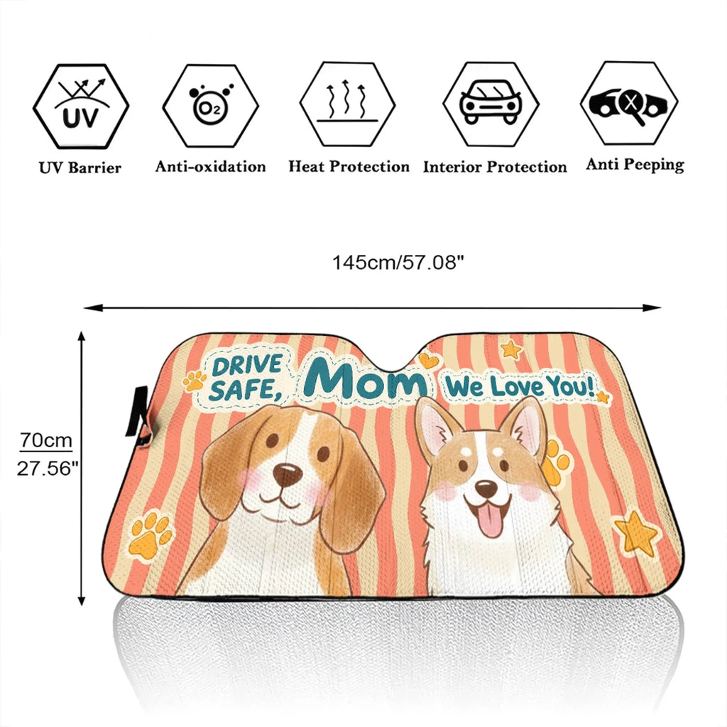Custom Christmas Birthday Gifts Car Accessories for Dog Parents • Bloom And Bark - Personalized Car Sunshade