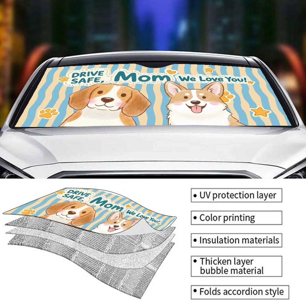 Custom Christmas Birthday Gifts Car Accessories for Dog Parents • Bloom And Bark - Personalized Car Sunshade