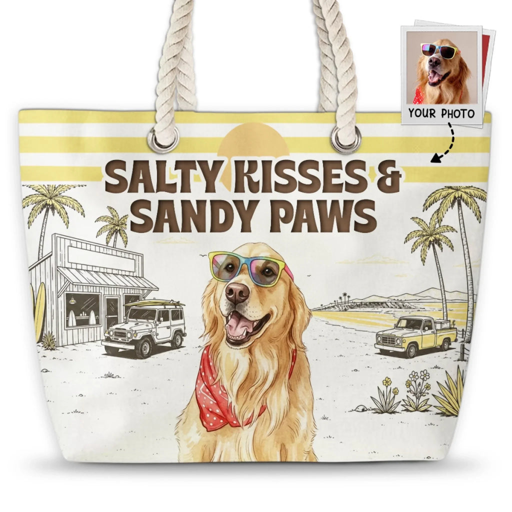 Salty Kisses Water Color - Personalized Beach Bag