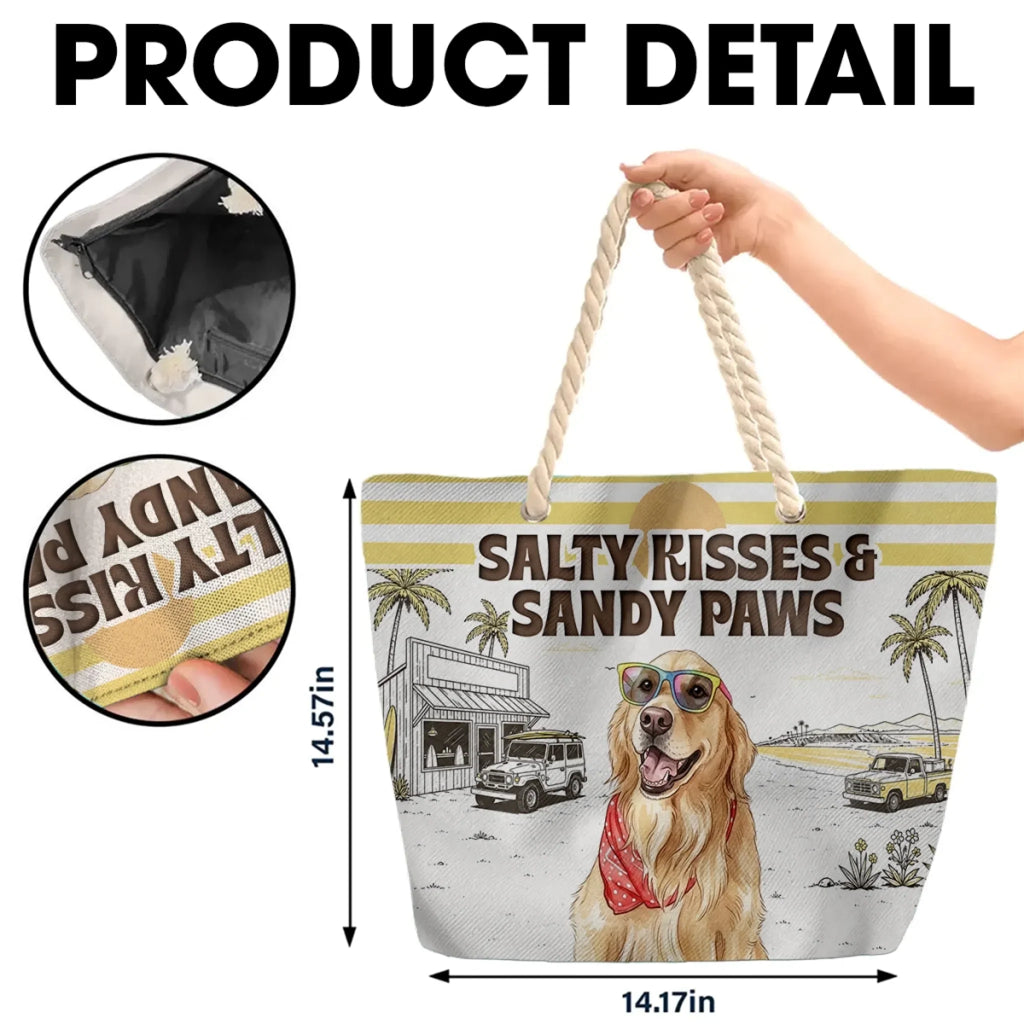 Salty Kisses Water Color - Personalized Beach Bag