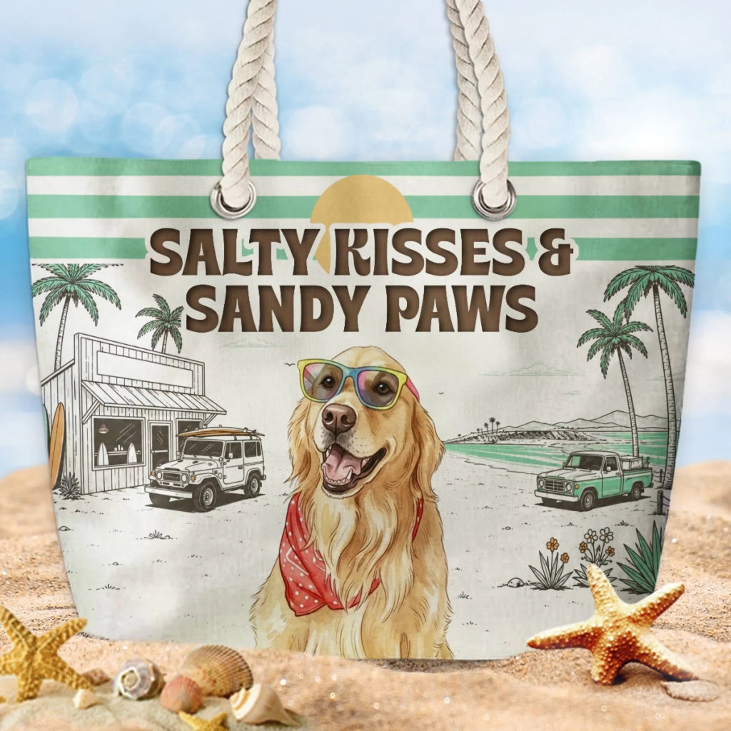 Salty Kisses Water Color - Personalized Beach Bag