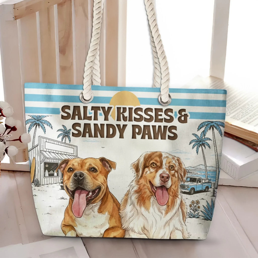 Salty Kisses Water Color - Personalized Beach Bag