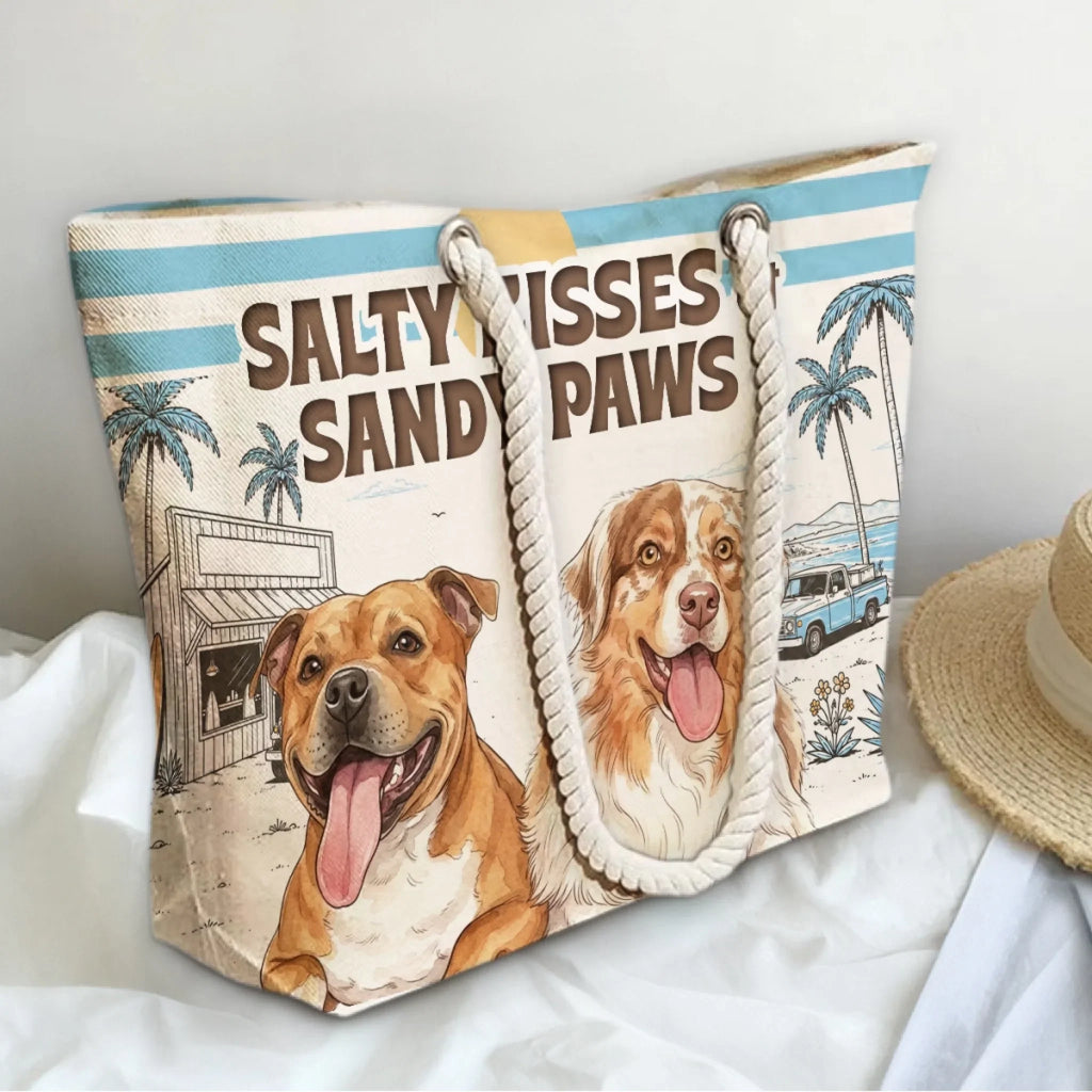 Salty Kisses Water Color - Personalized Beach Bag