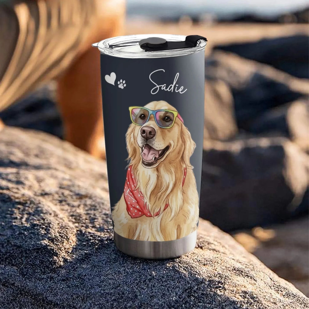 Custom Photo Christmas Birthday Gifts For Pet Lovers • Painted By Colors - Personalized Tumbler