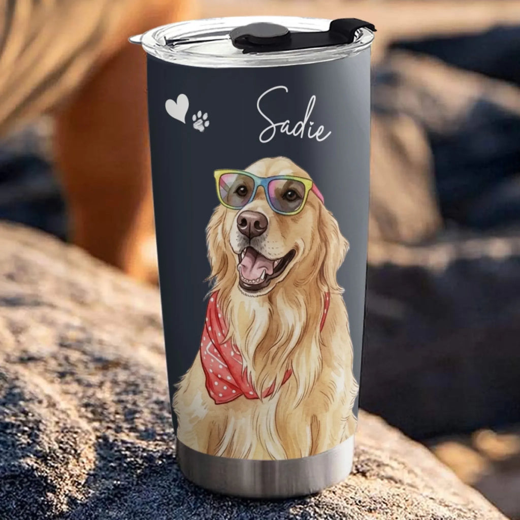 Custom Photo Christmas Birthday Gifts For Pet Lovers • Painted By Colors - Personalized Tumbler