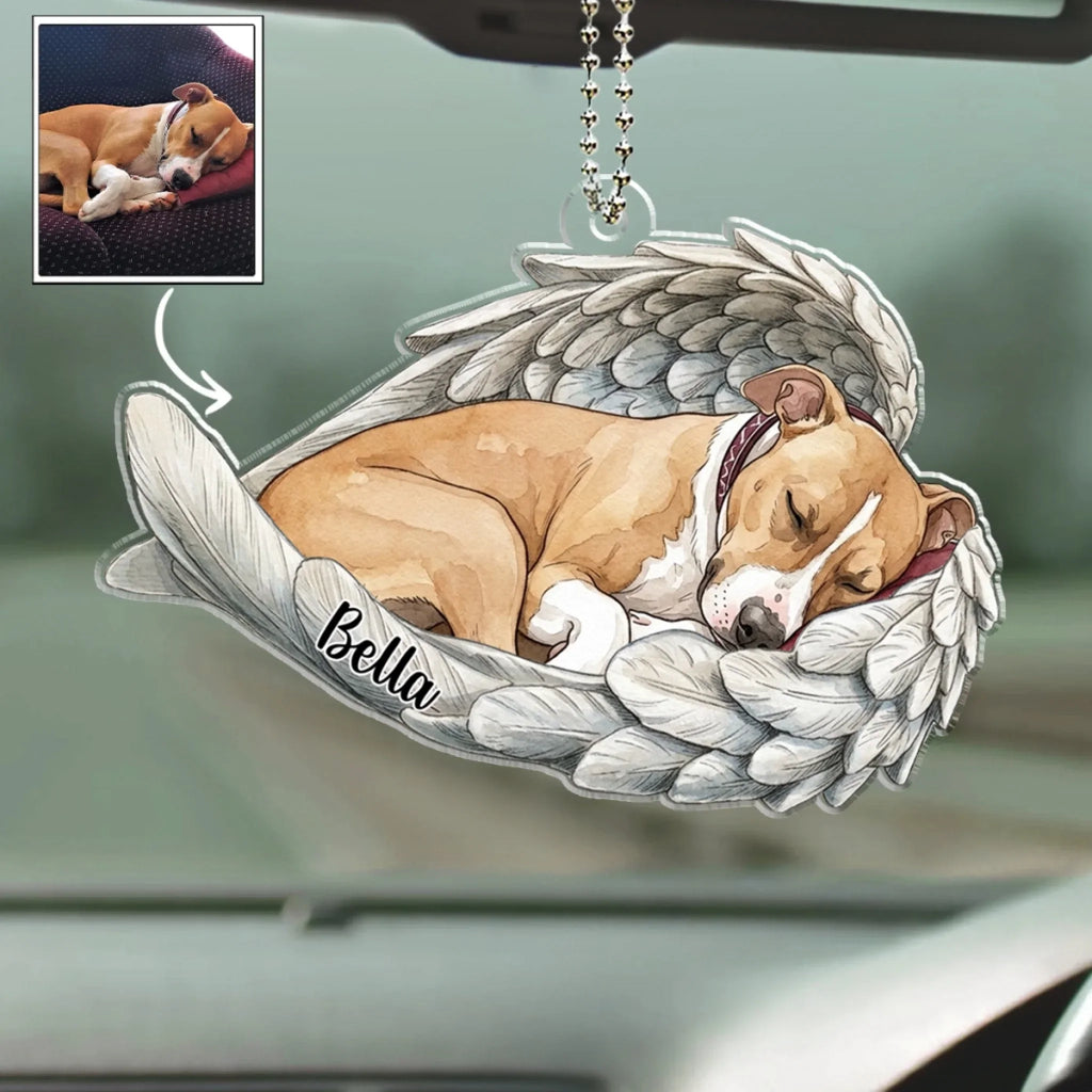 In Angel Wings Watercolor - Personalized Car Ornament