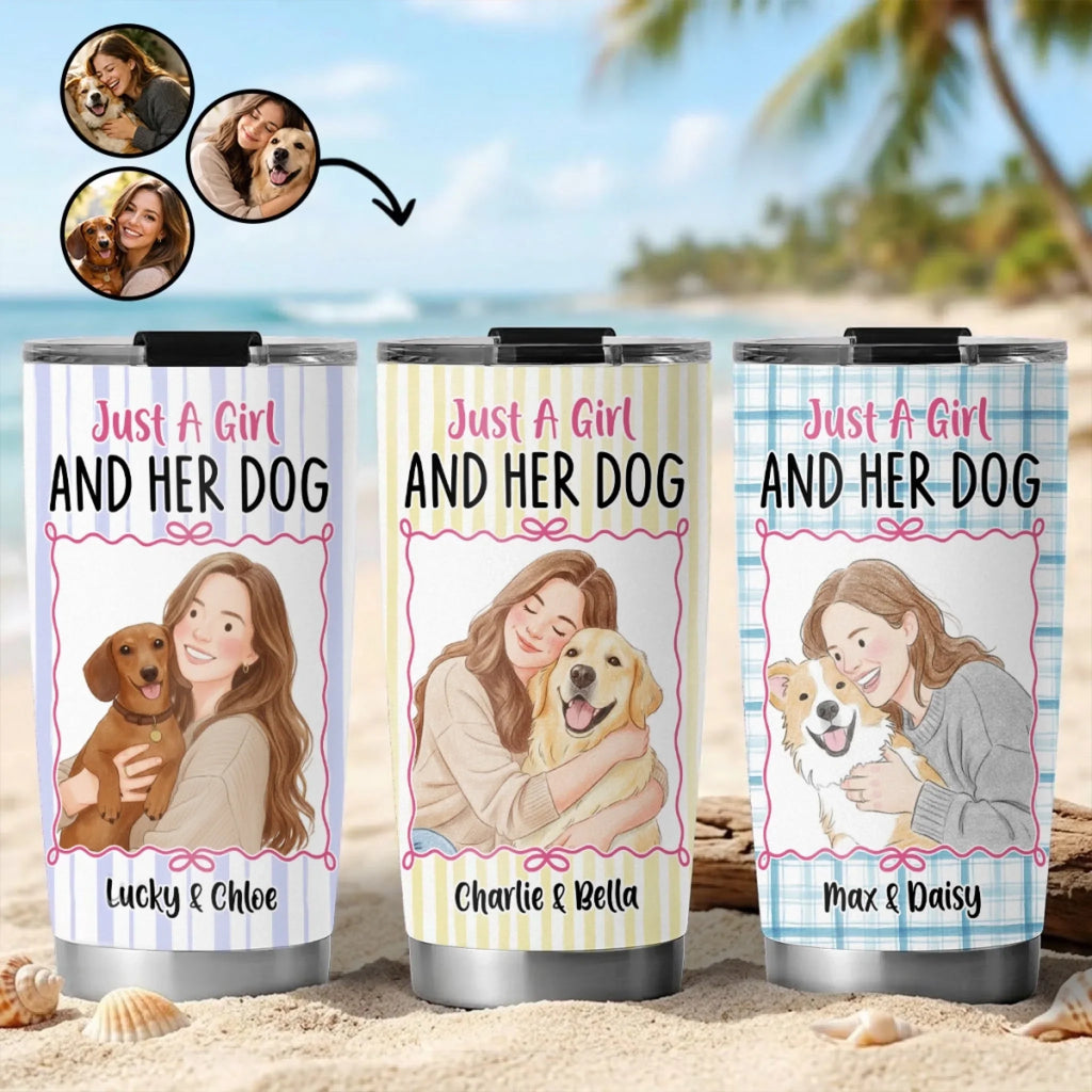 Custom Photo Christmas Birthday Gifts For Dog Mom, Dog Lovers • Soulmates In Fur - Personalized Tumbler