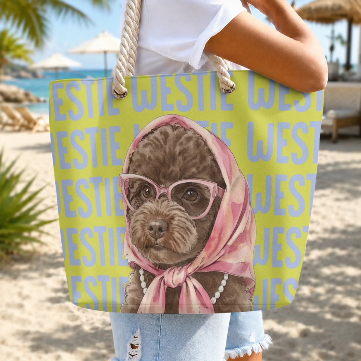 Dog Lover Watercolor - Personalized Beach Bag