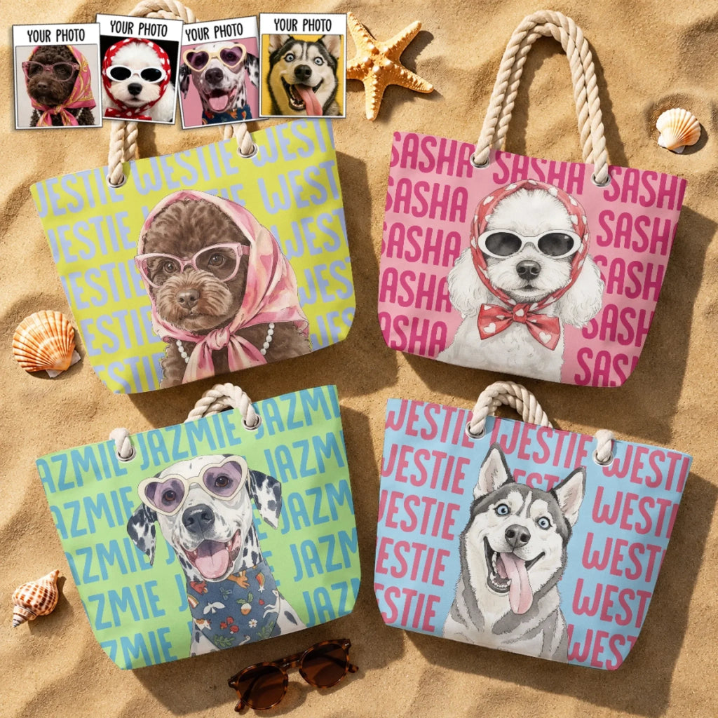 Dog Lover Watercolor - Personalized Beach Bag
